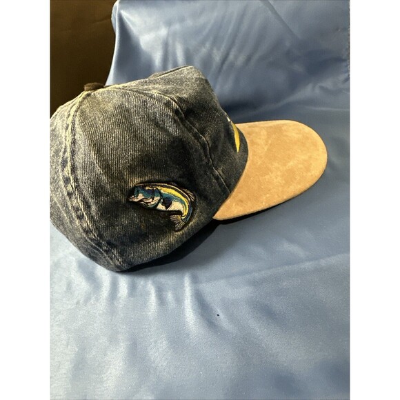 Berkley Power Bait Vtg Products Snapback Patch Trucker Hat Denim - Picture 5 of 7